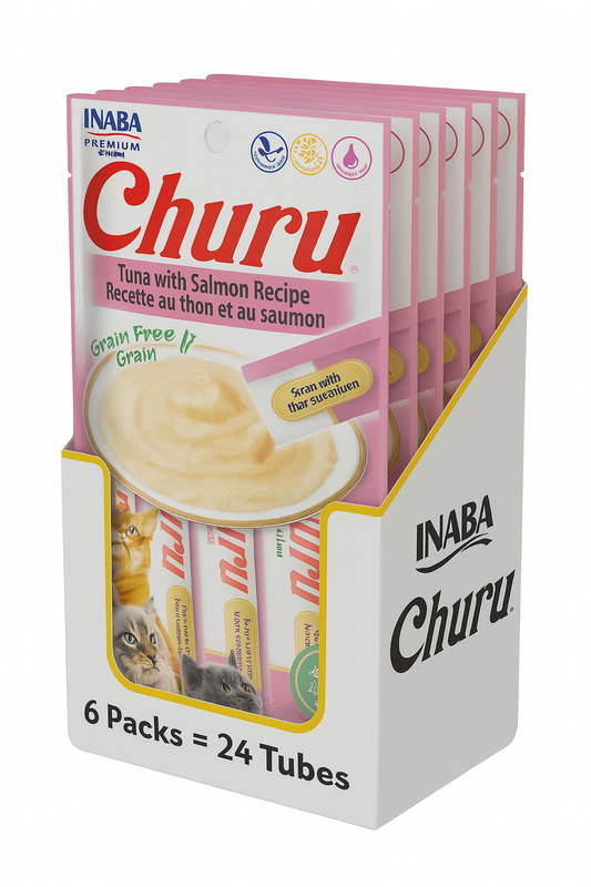 Churu Atún Con Salmón Para Gatos Pack 6 Unidades - 24 Tubos