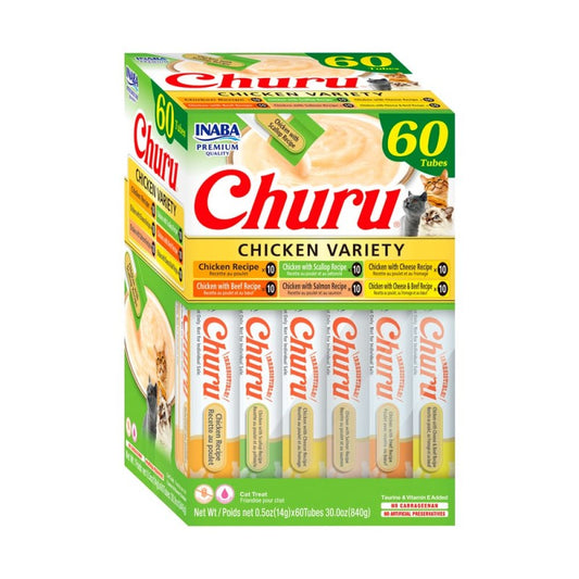 Inaba Churu Snack Gato Mix Sabor Pollo, 60 Tubitos