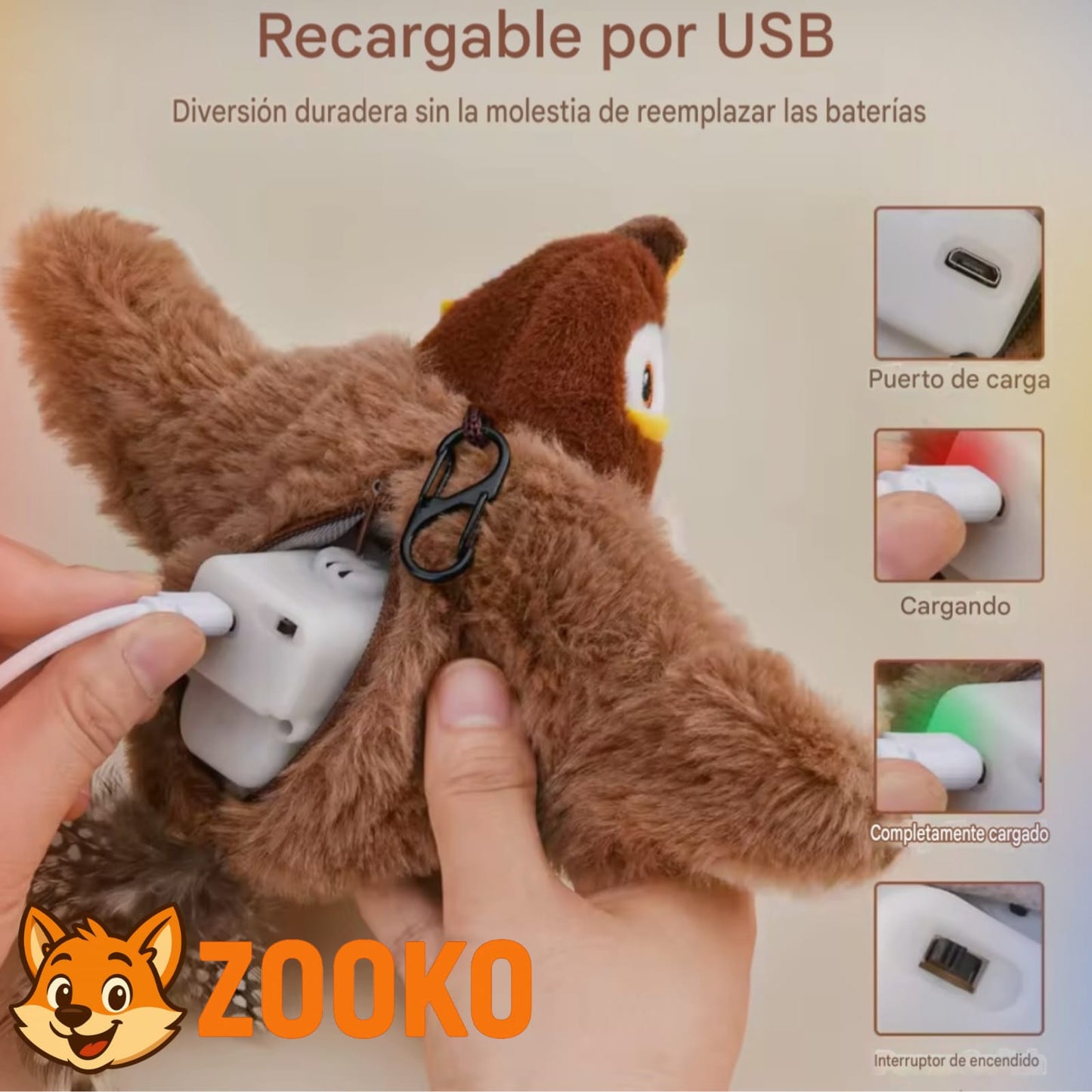 Juguete Para Gato Pájaro Divertido Volador Con Sonido