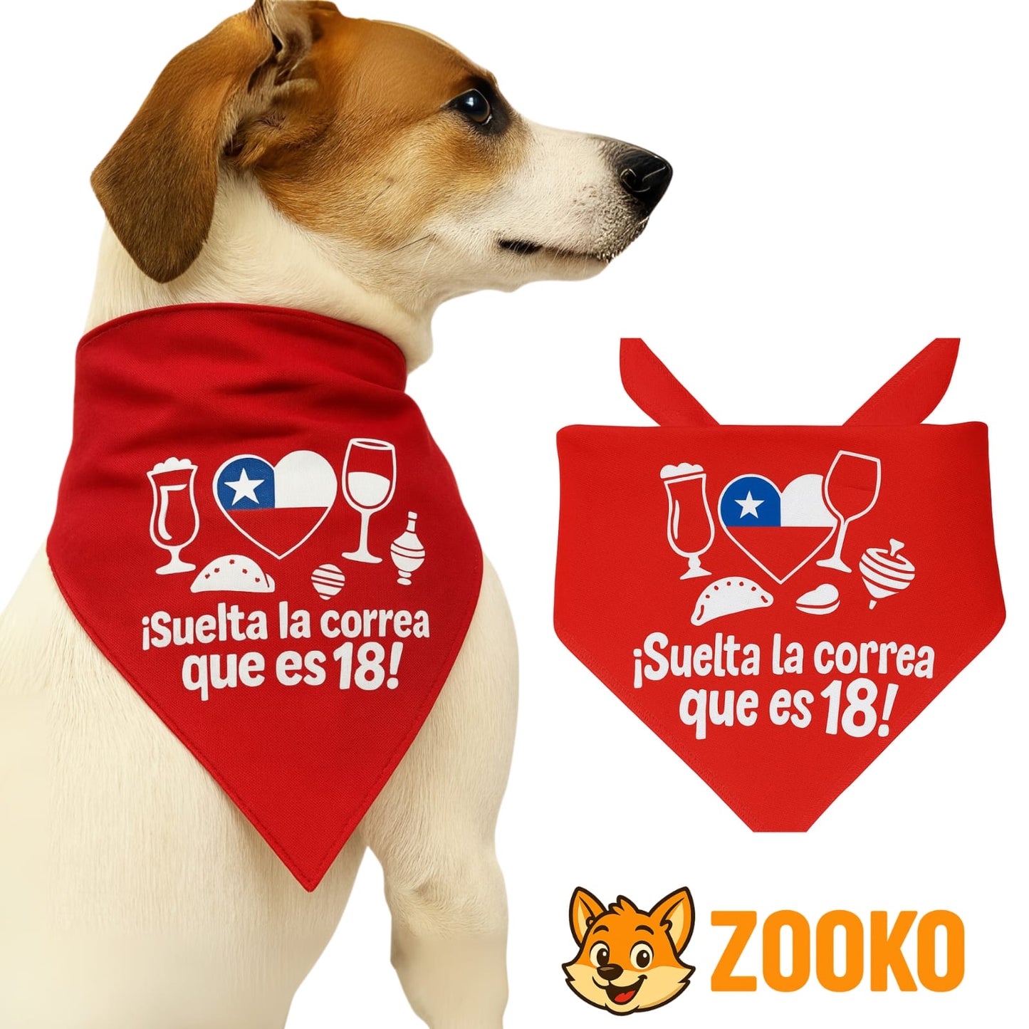 Collar Bandana Fiestas Patrias 18 Chile Mascotas - Zooko