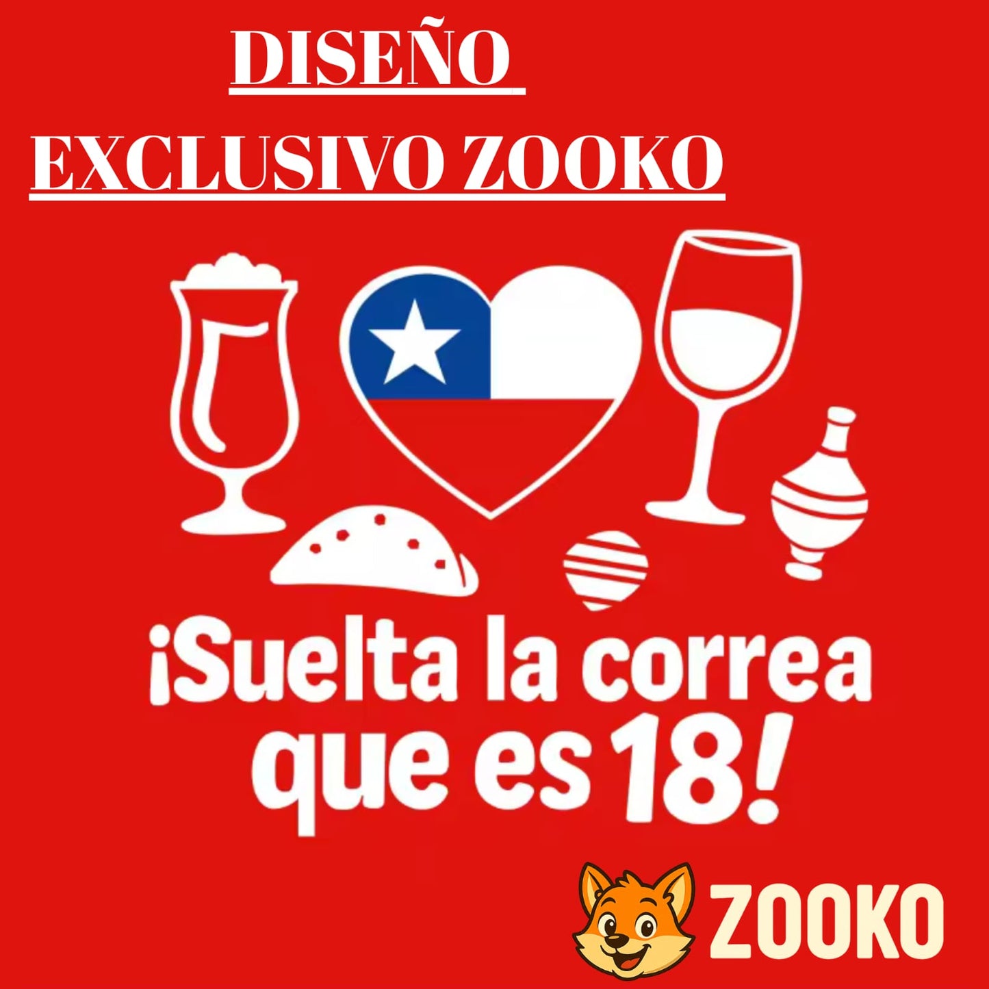 Collar Bandana Fiestas Patrias 18 Chile Mascotas - Zooko