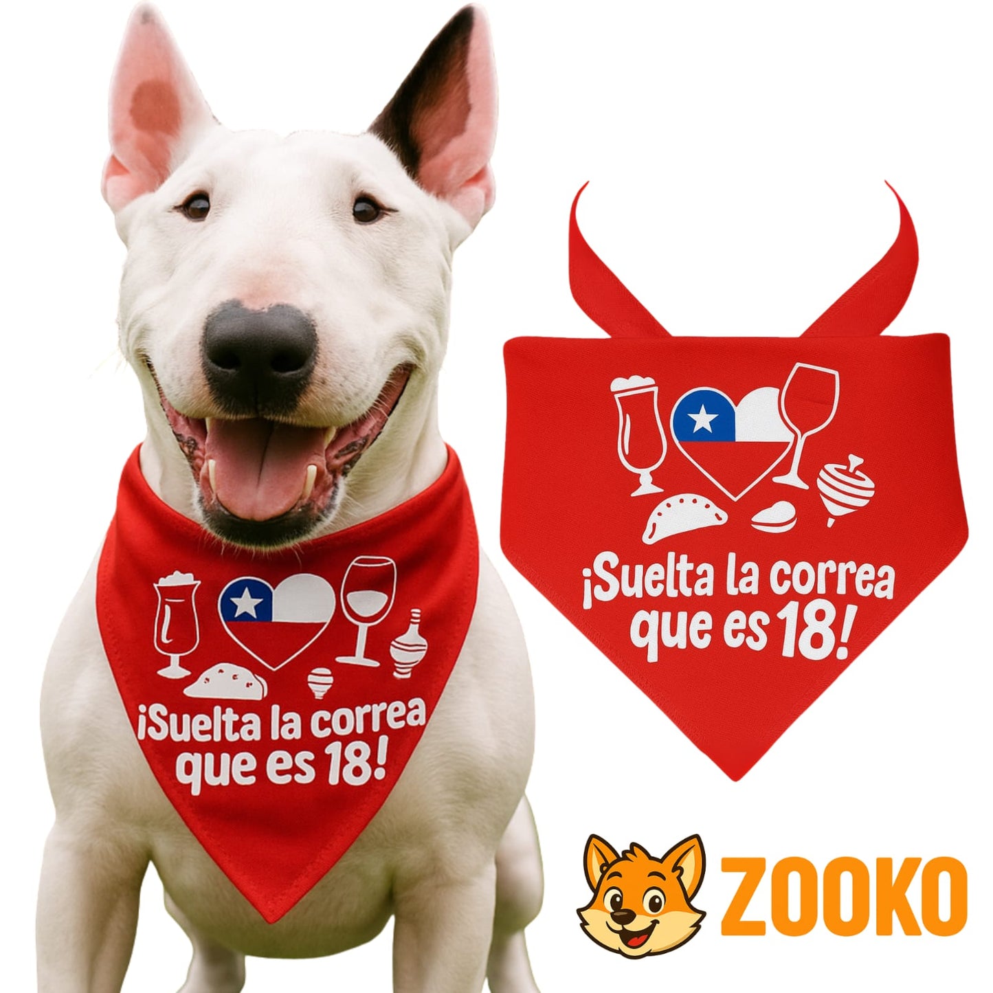 Collar Bandana Fiestas Patrias 18 Chile Mascotas - Zooko