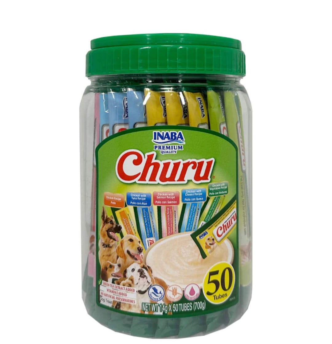 Tarro Churu Snack Para Perro Churu 50 Tubos Pollo Variedades