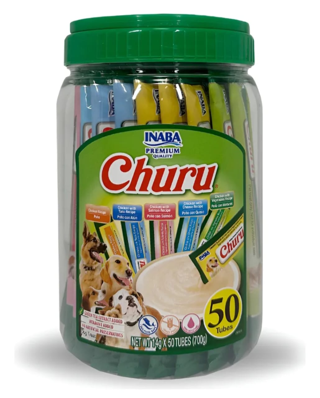 Tarro Churu Snack Para Perro Churu 50 Tubos Pollo Variedades