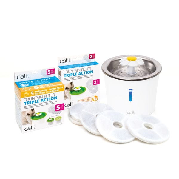 CATIT 2.0 FUENTE BEBEDERA ACERO INOX FLOR 3L