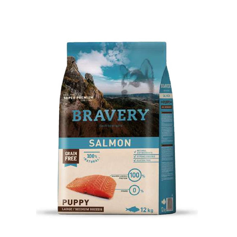 Alimento Perro Bravery Salmón Puppy Large Medium 12 Kg