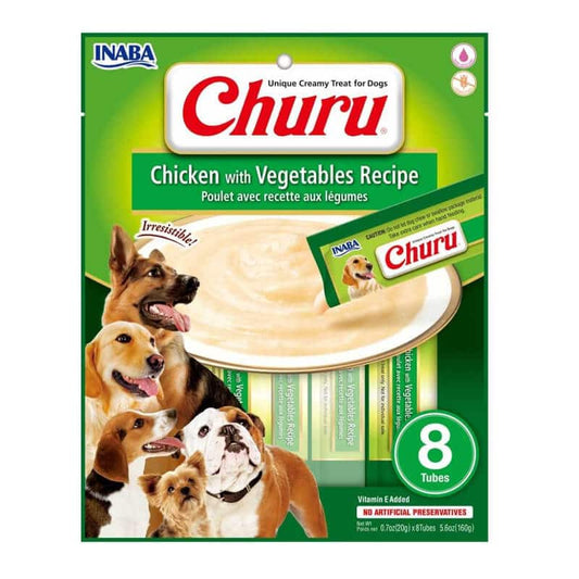Churu Snack Premio Perro Pollo Con Vegetales - 8 Tubitos