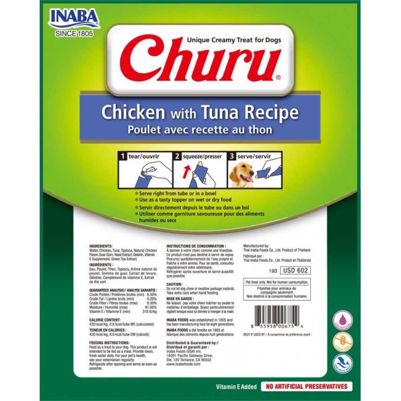 Churu Perro De Pollo Con Atún X8 Tubos