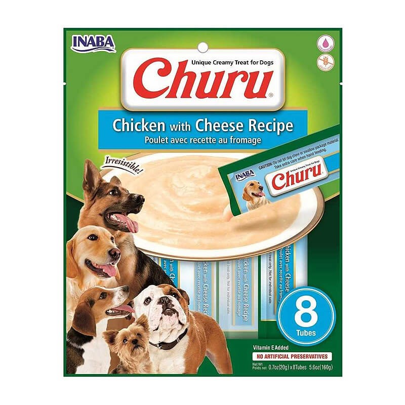 Churu Snack Premio Perro Pollo Con Queso - 8 Tubitos