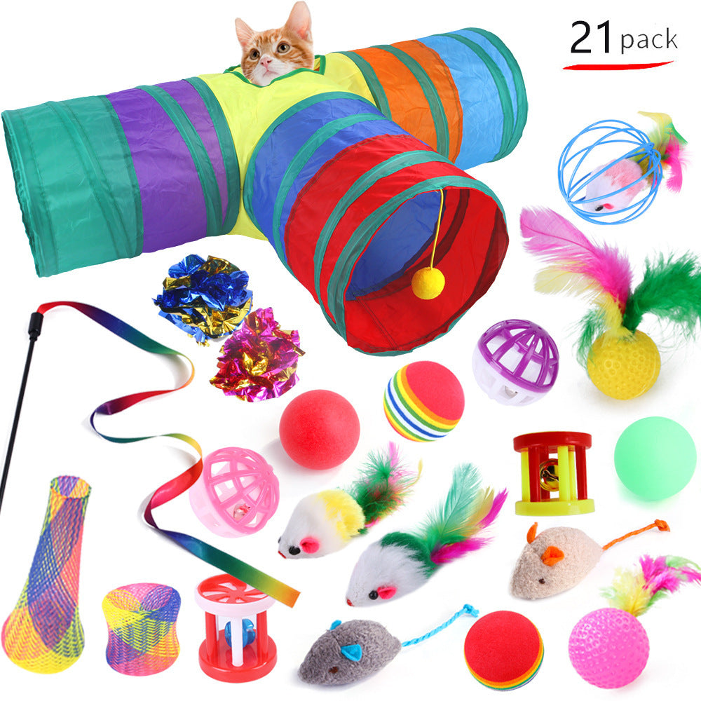 Pack 21 Juguetes Y Túnel Plegable Juguetes Divertidos 21pcs