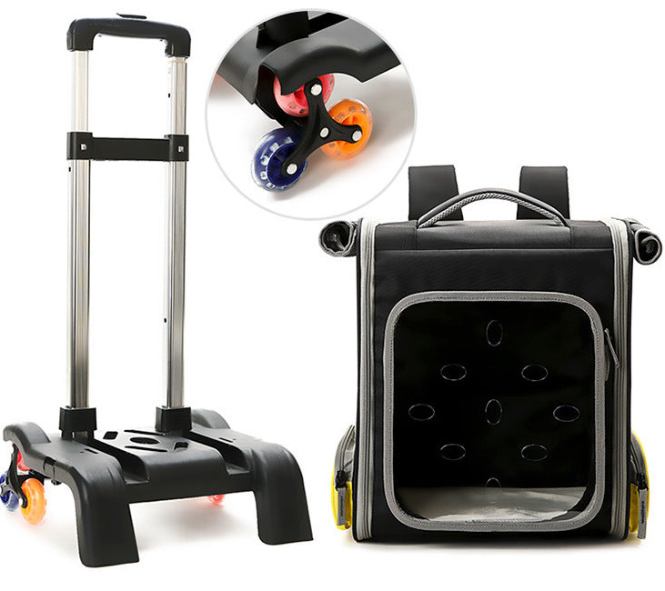 Mochila Maleta Con Ruedas 2 En 1 Viajes Mascota Perros Gatos