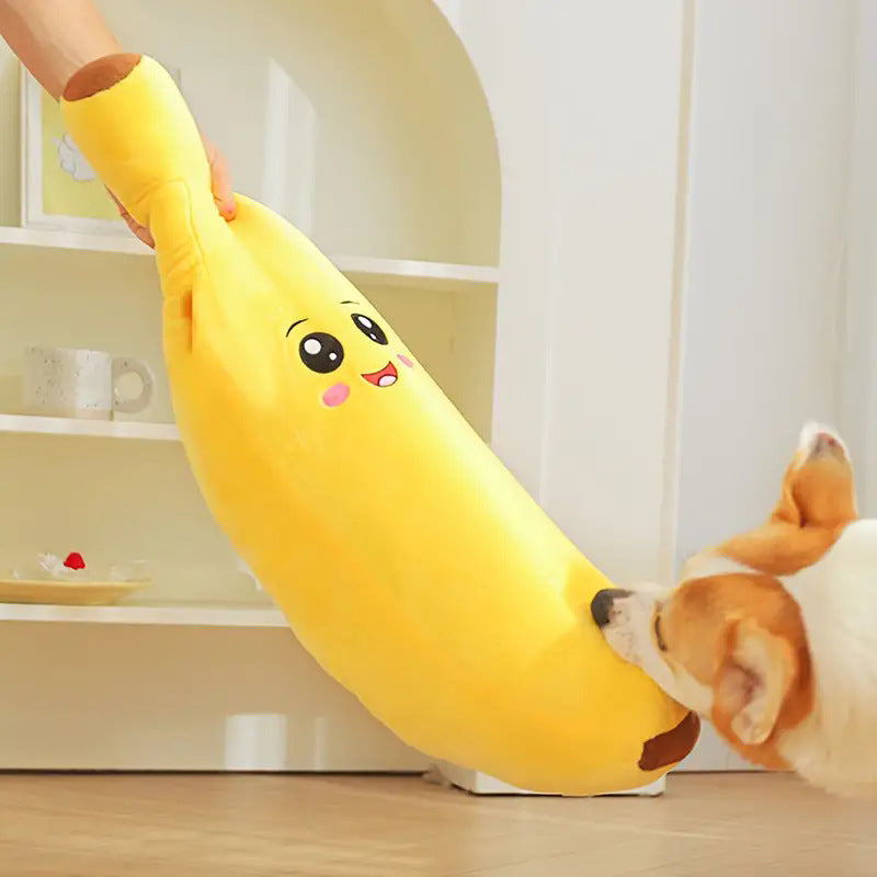 Juguete Platano De Peluche Banana Gigante Para Mascotas 63cm