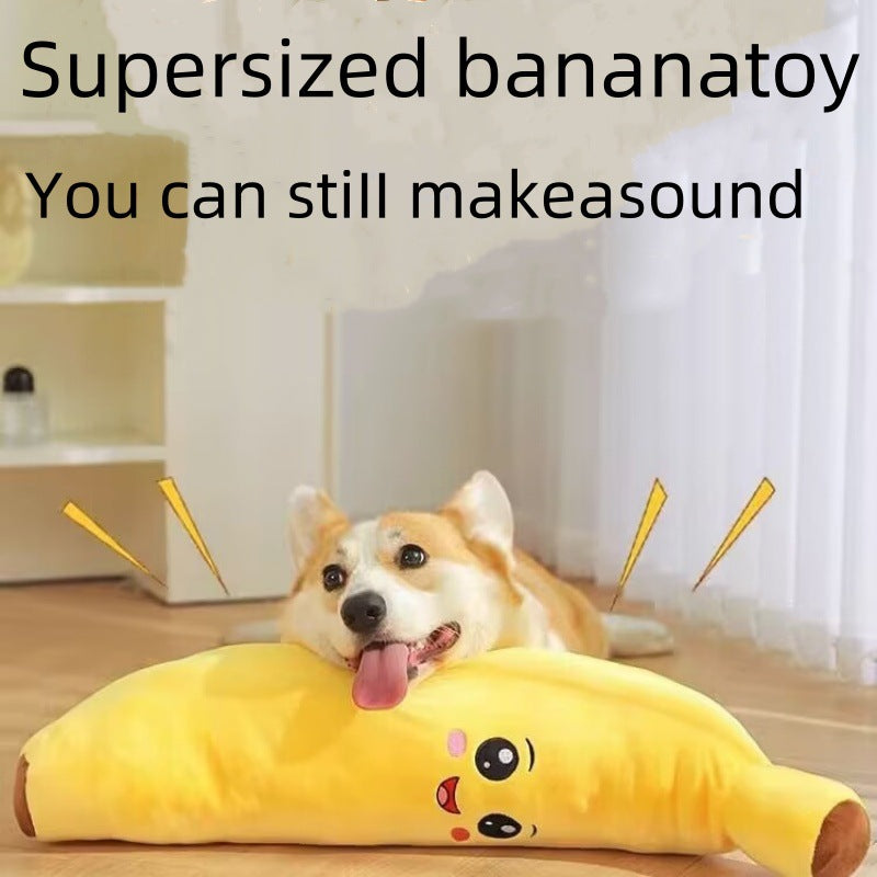 Juguete Platano De Peluche Banana Gigante Para Mascotas 63cm