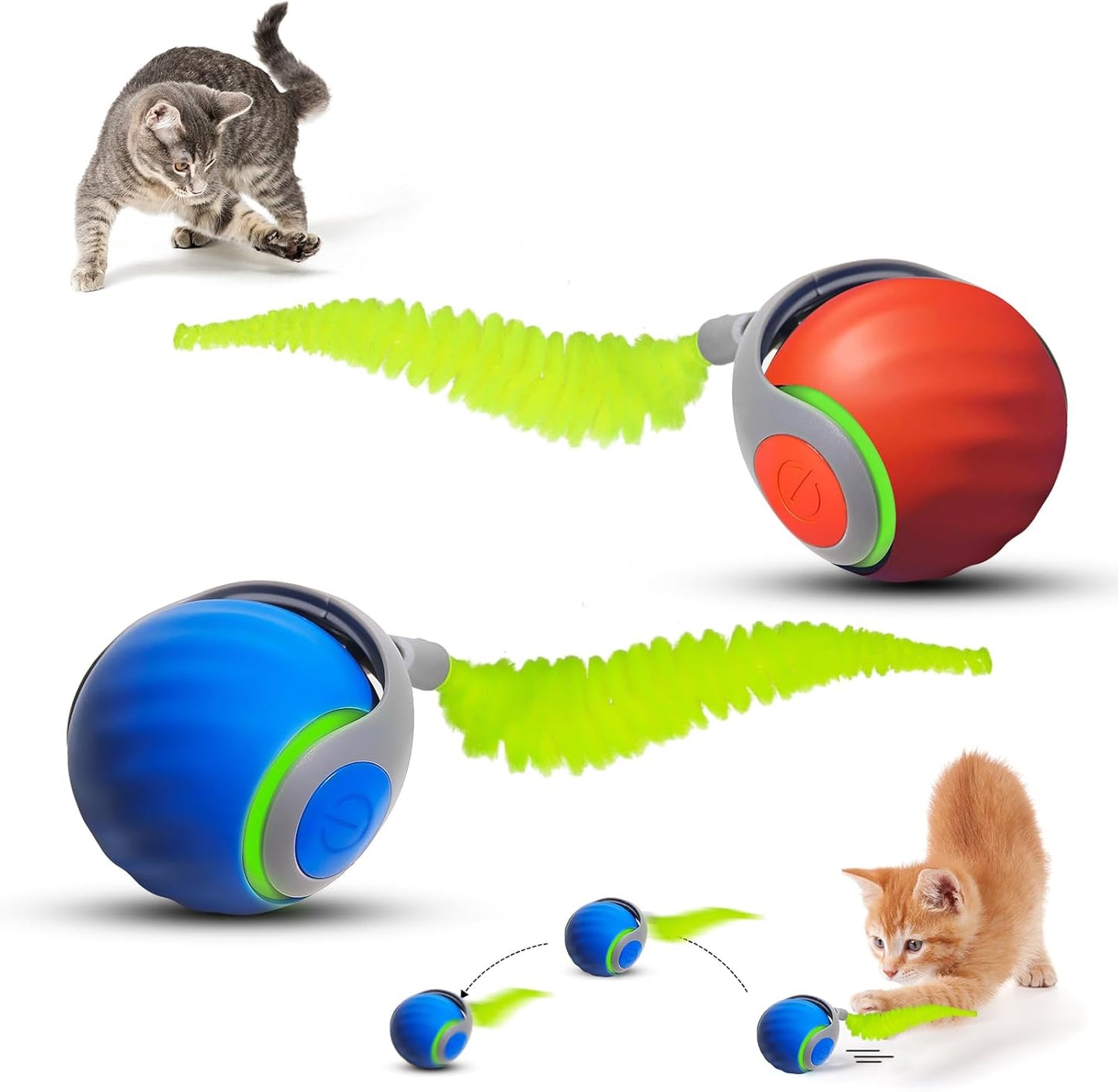 Pack 2 Pelotas Smart Usb Sensorial Juguete Para Gatos