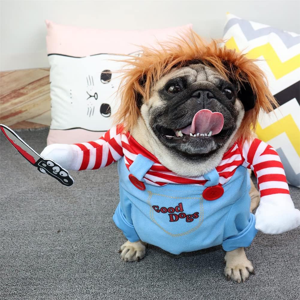 Disfraz Para Perros Y Gatos Diseño Chucky Halloween Mascotas