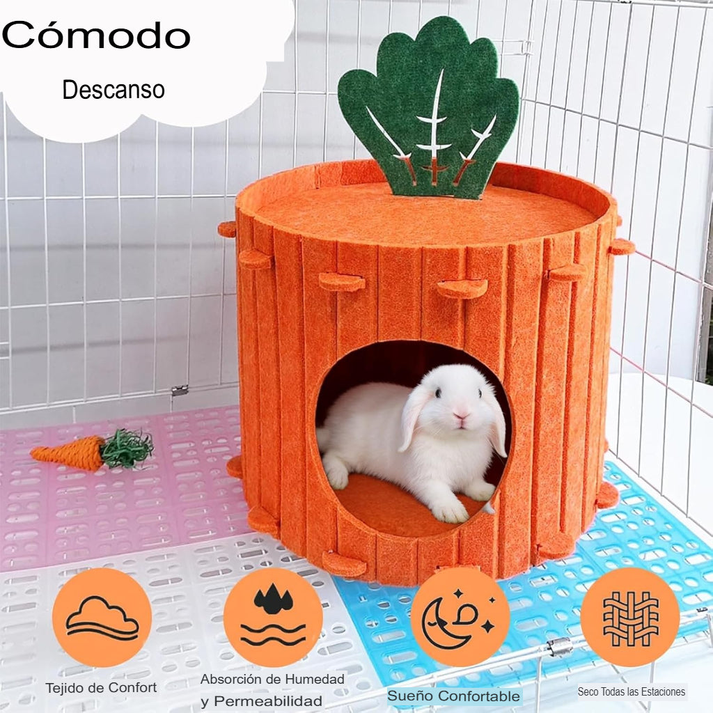 Casa Cama Refugio Para Conejos, Huron, Cuy De Fieltro Zooko