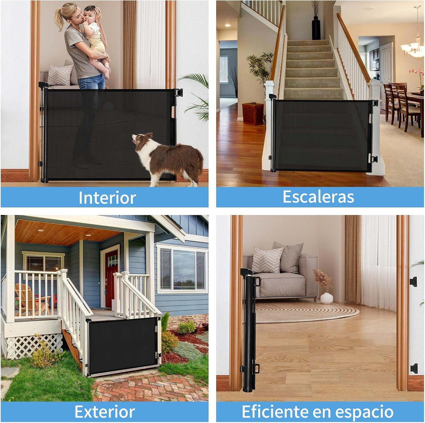 Malla Retractil Reja Puerta De Seguridad Mascotas Bebe Zooko