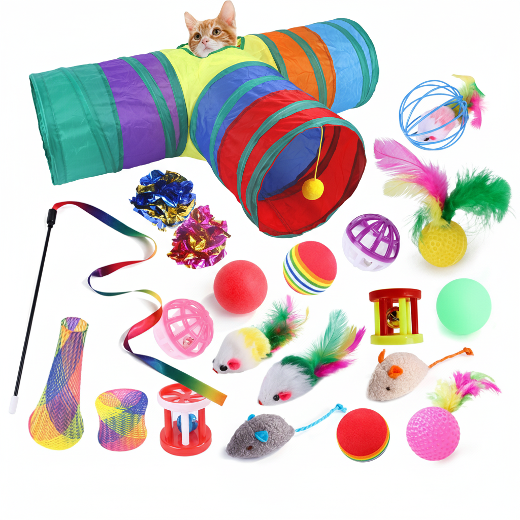 Pack 21 Juguetes Y Túnel Plegable Juguetes Divertidos 21pcs