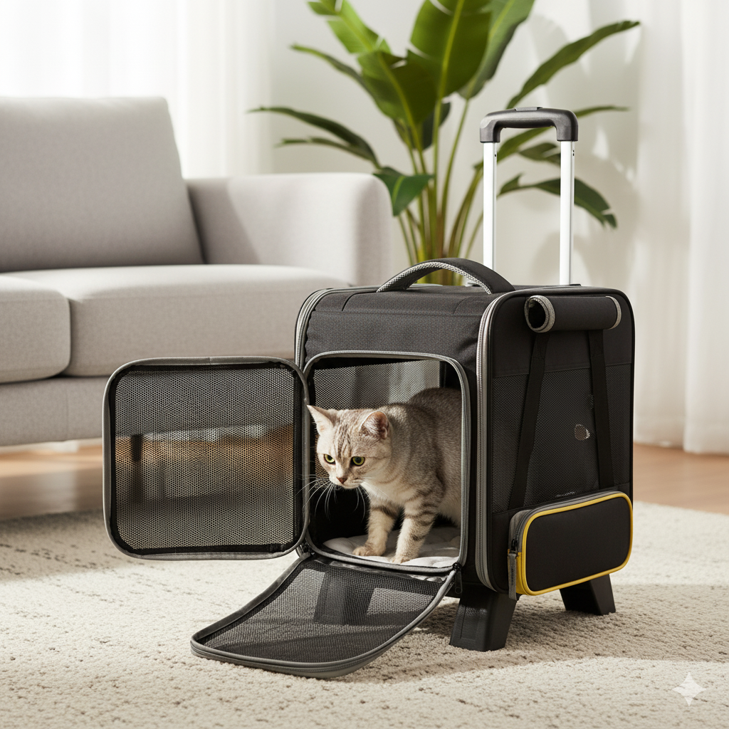 Mochila Maleta Con Ruedas 2 En 1 Viajes Mascota Perros Gatos