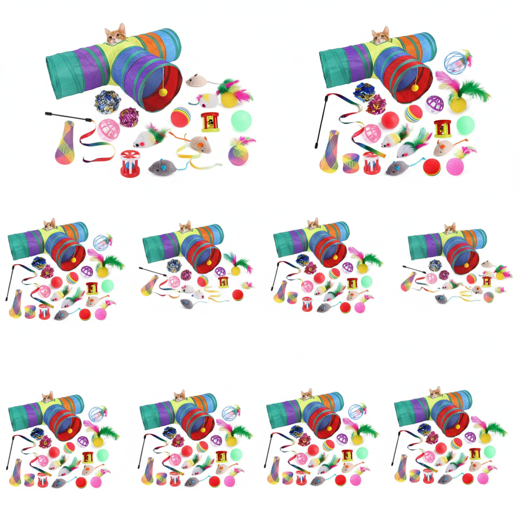 Pack 21 Juguetes Y Túnel Plegable Juguetes Divertidos 21pcs