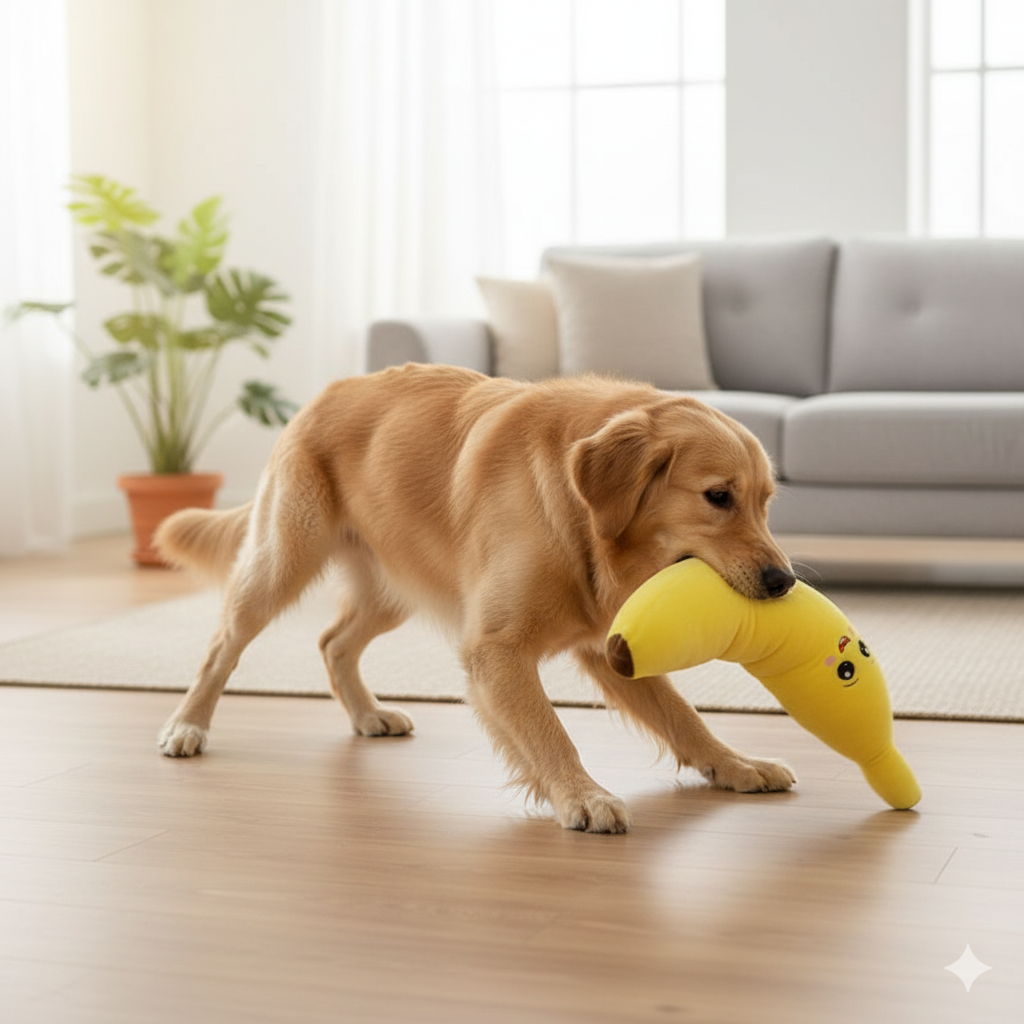 Juguete Platano De Peluche Banana Gigante Para Mascotas 63cm