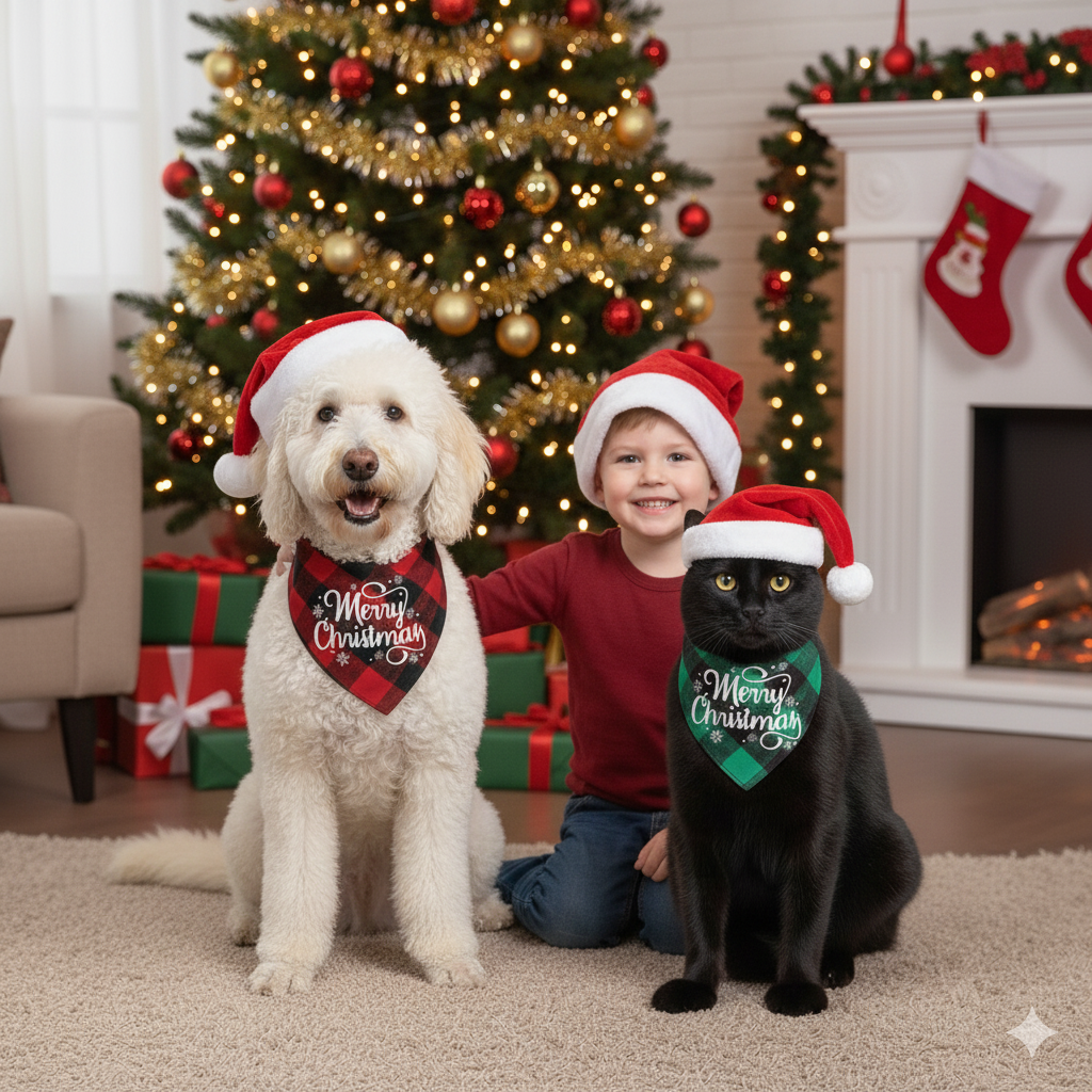 Collar Disfraz Navidad Bandanas Para Perros Gatos Mascotas