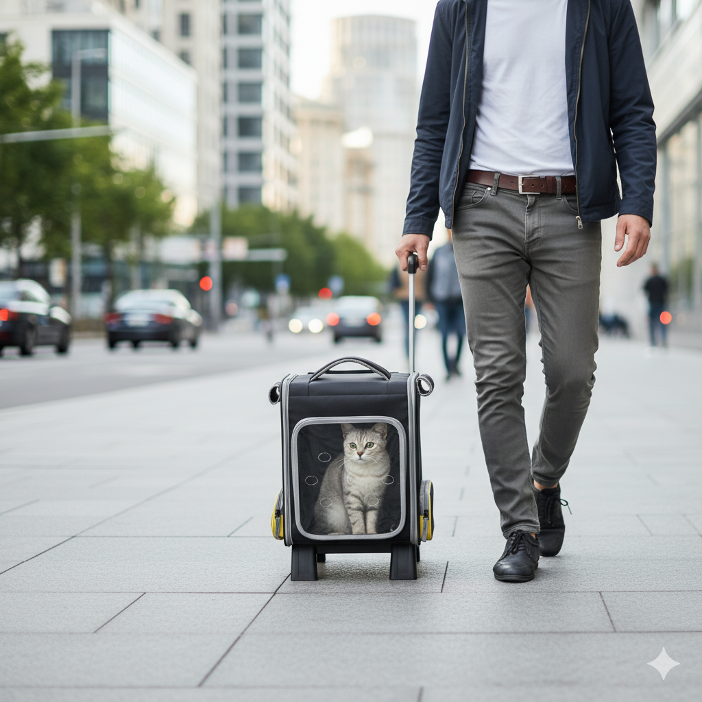 Mochila Maleta Con Ruedas 2 En 1 Viajes Mascota Perros Gatos