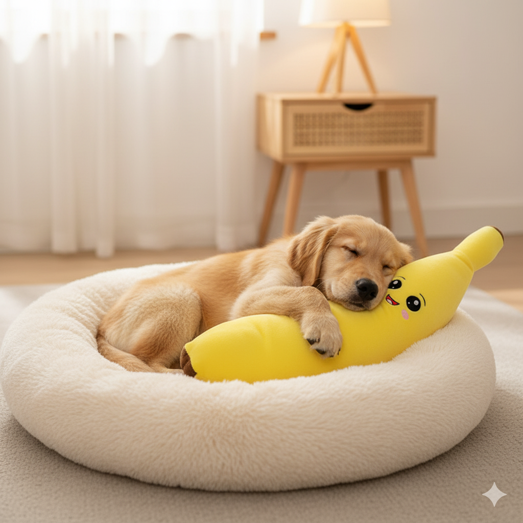 Juguete Platano De Peluche Banana Gigante Para Mascotas 63cm