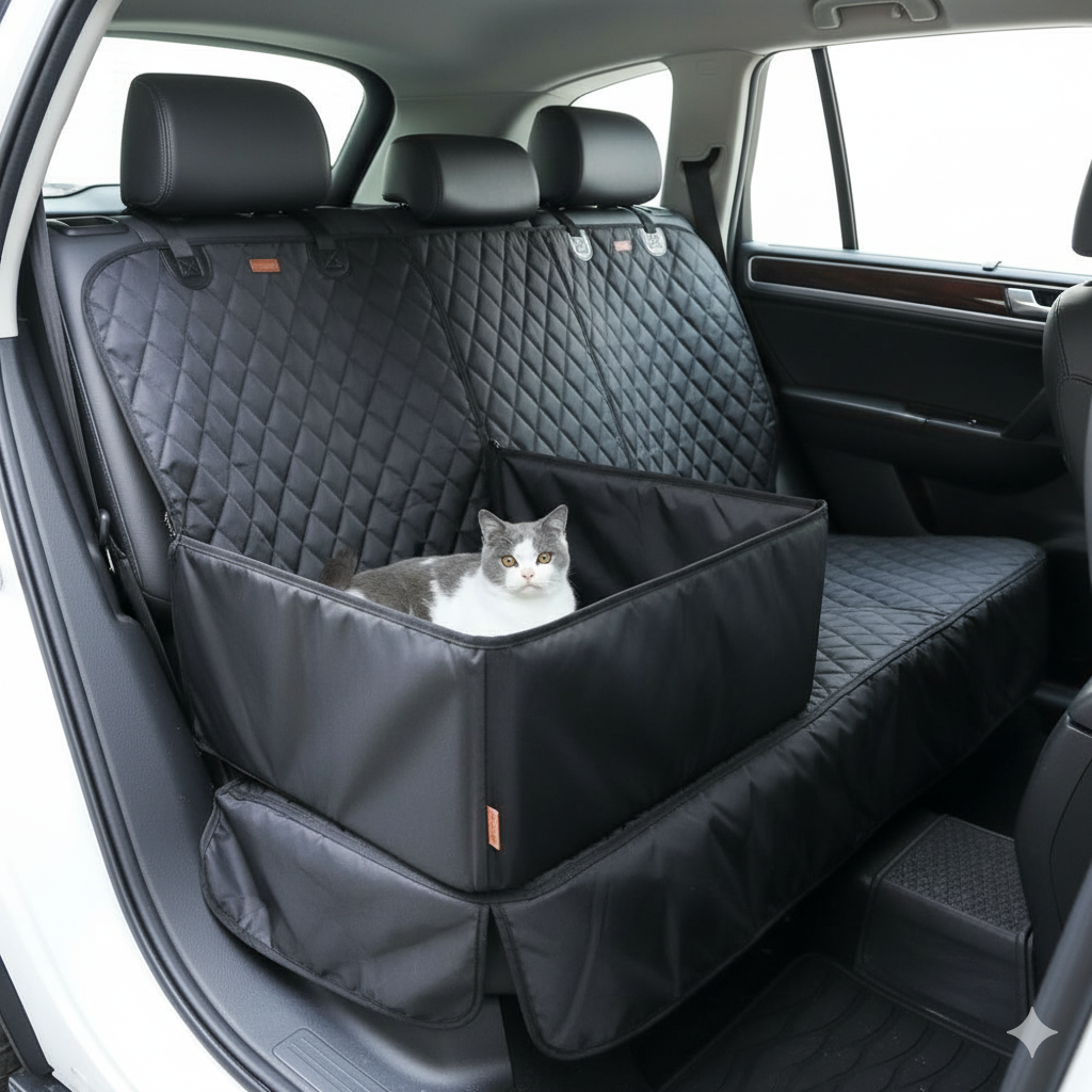 Protector De Asiento Funda Auto 2 En 1 Canasto Viaje Mascota