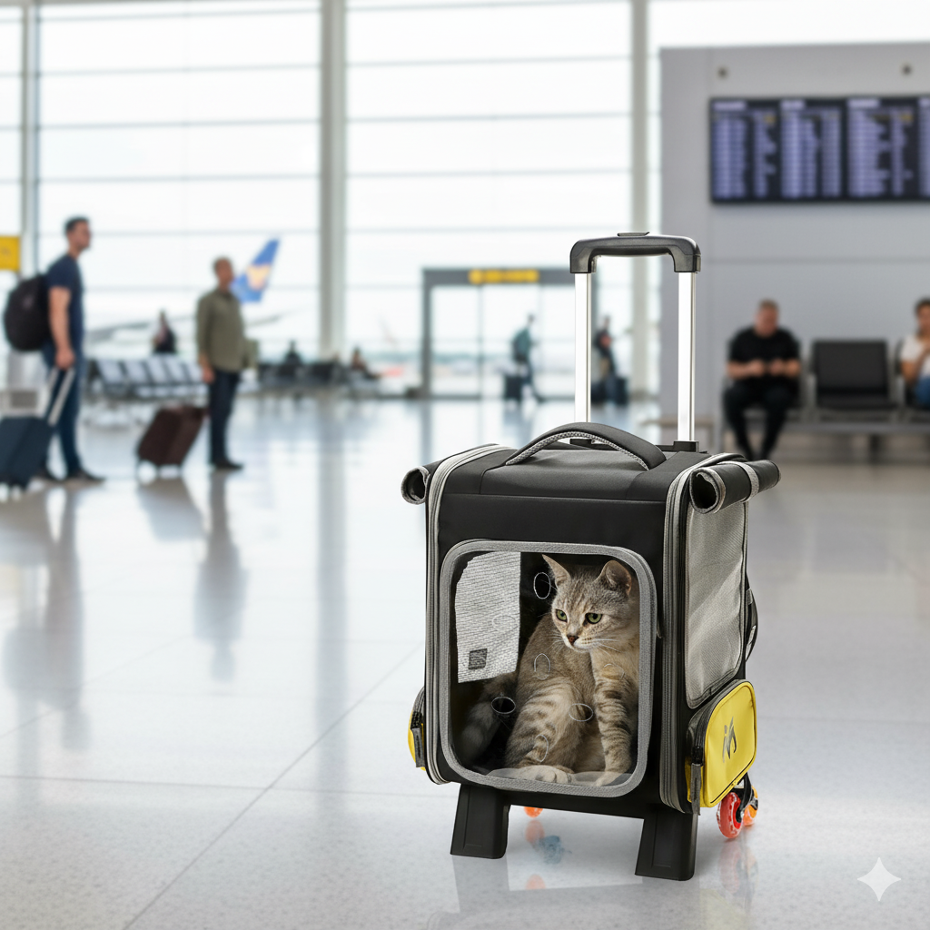 Mochila Maleta Con Ruedas 2 En 1 Viajes Mascota Perros Gatos