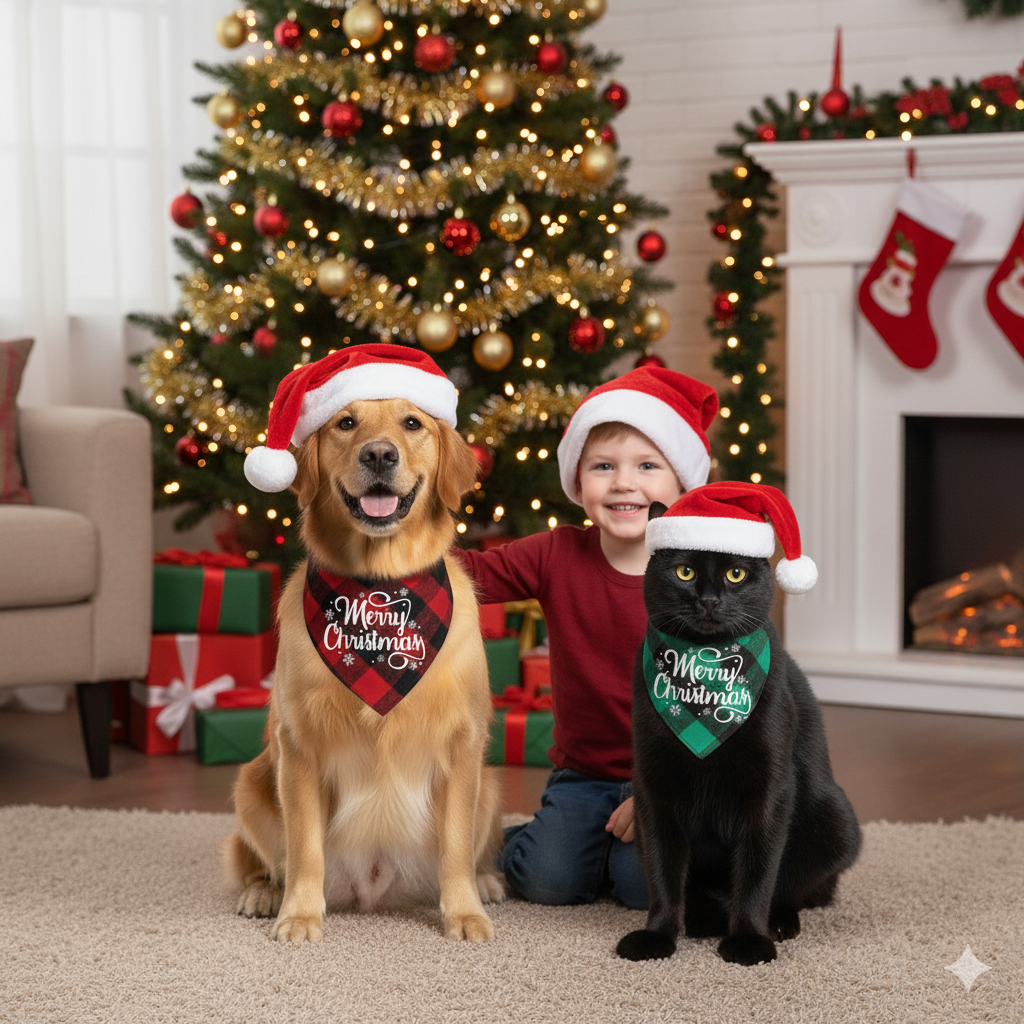 Collar Disfraz Navidad Bandanas Para Perros Gatos Mascotas