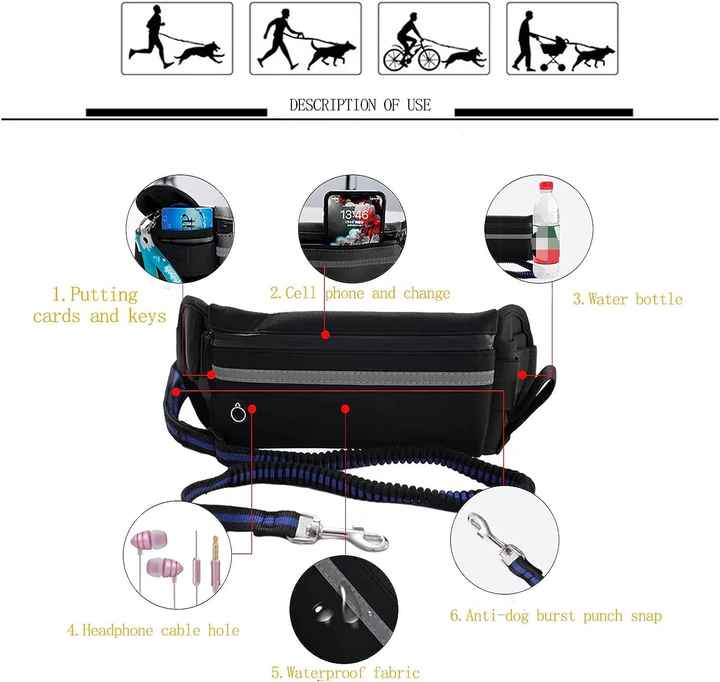 Correa Cinturón Para Correr Running Perro Mascotas Zooko