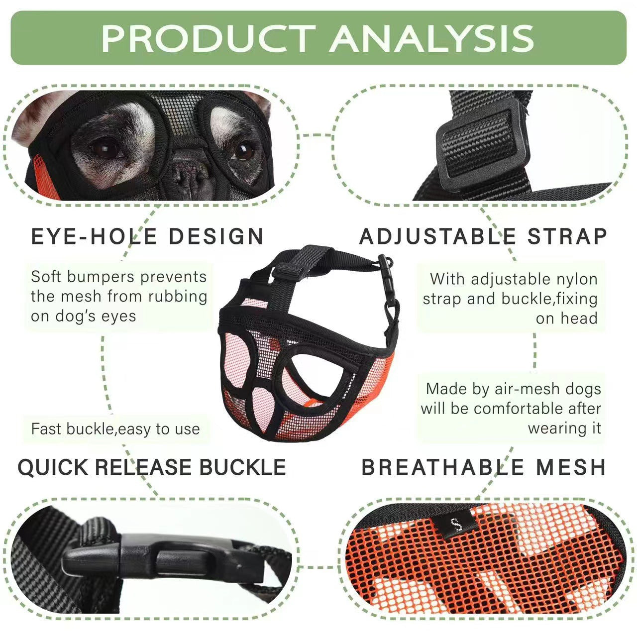 Bozal Corto Bozales Perros Braquiocefálico Bosal Talla S