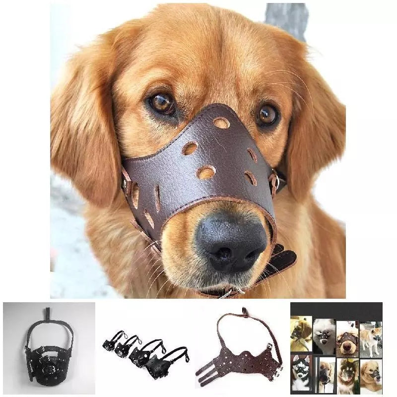 Bozal Para Perros En Cuero Vegano Resistente Y Reforzado