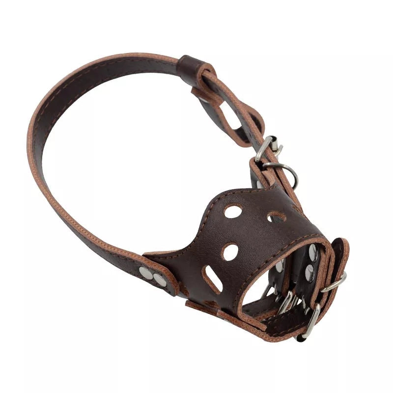 Bozal Para Perros En Cuero Vegano Resistente Y Reforzado