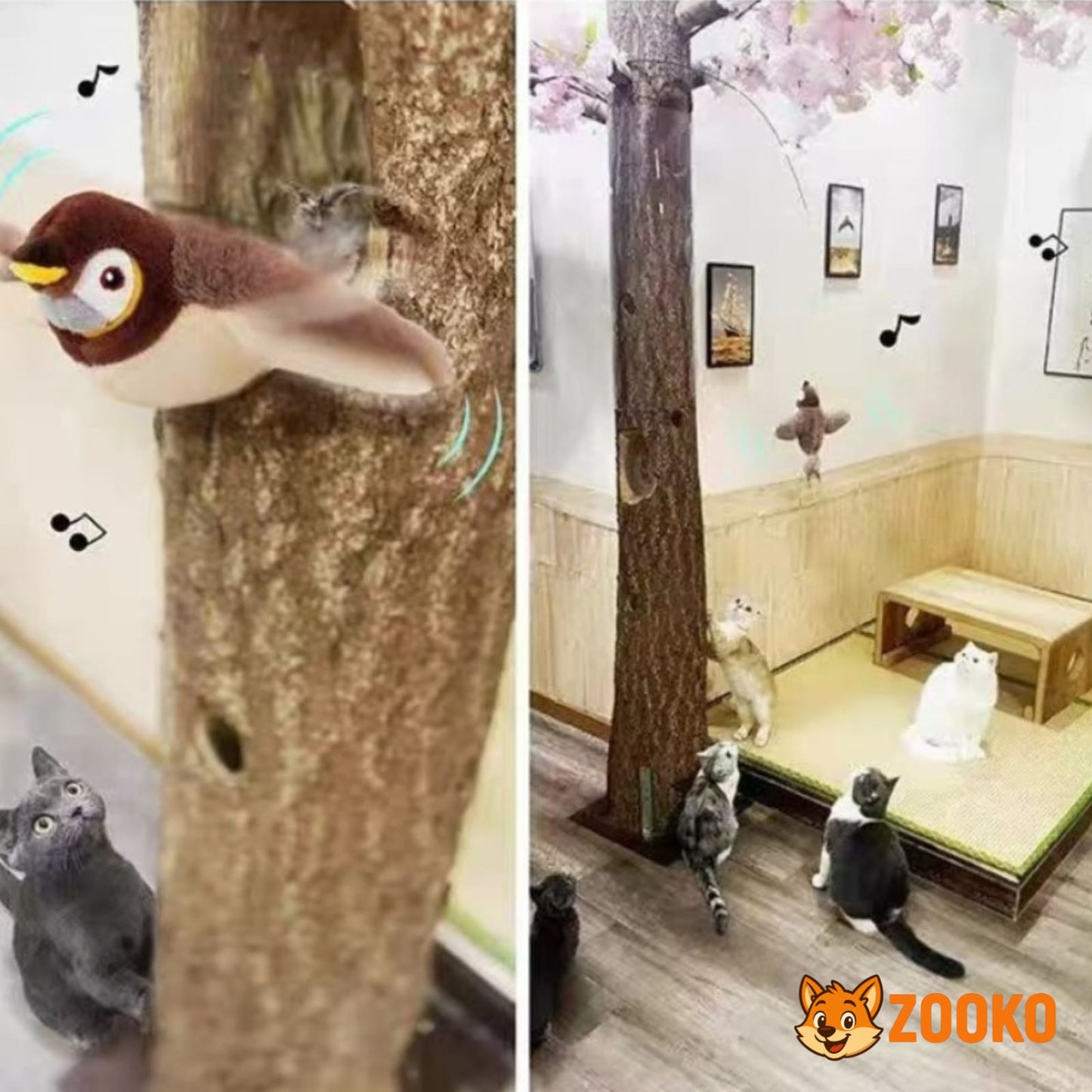 Juguete Para Gato Pájaro Divertido Volador Con Sonido