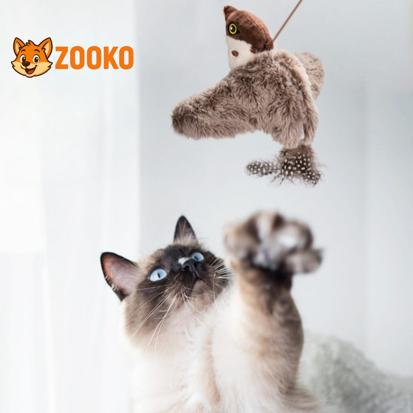 Juguete Para Gato Pájaro Divertido Volador Con Sonido