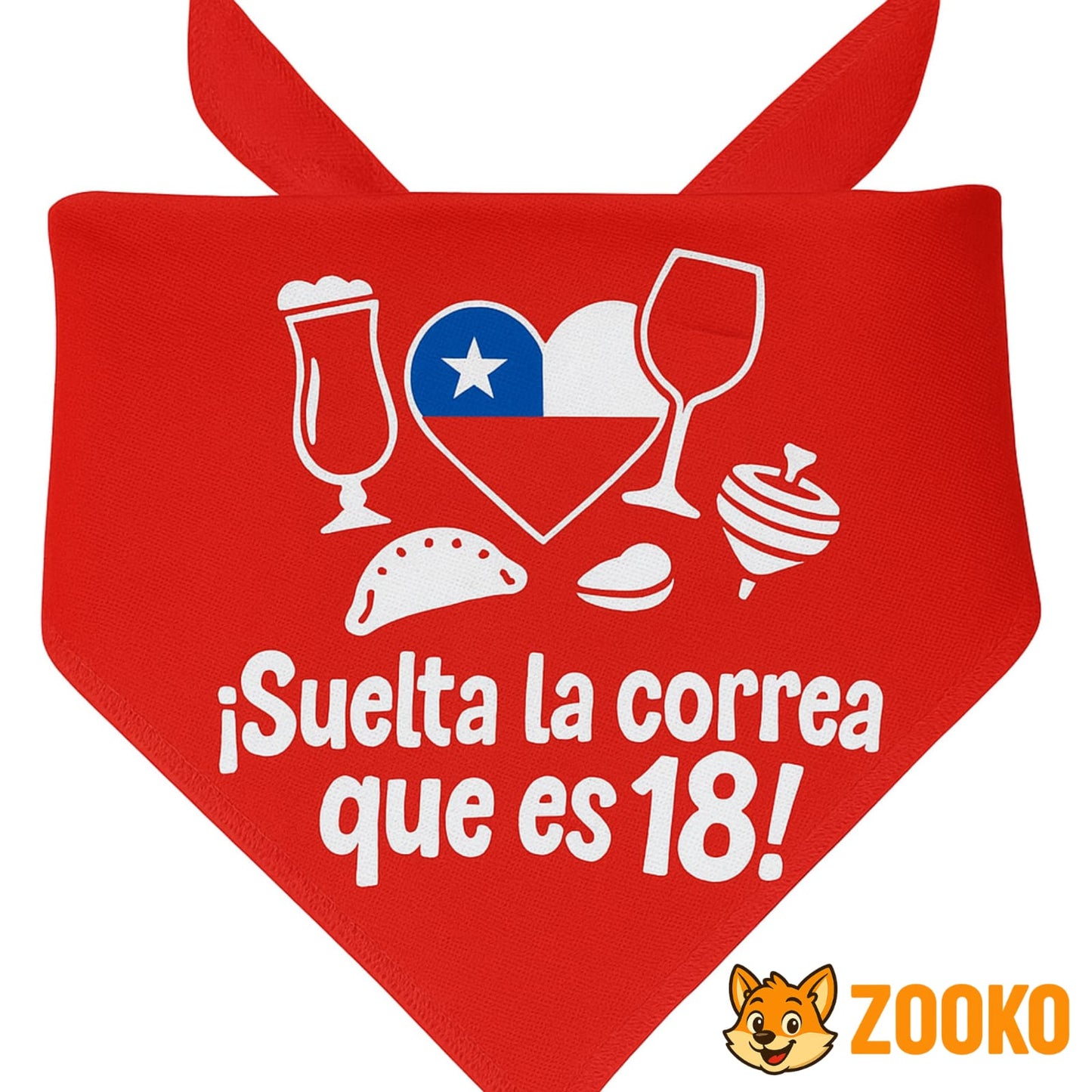 Collar Bandana Fiestas Patrias 18 Chile Mascotas - Zooko