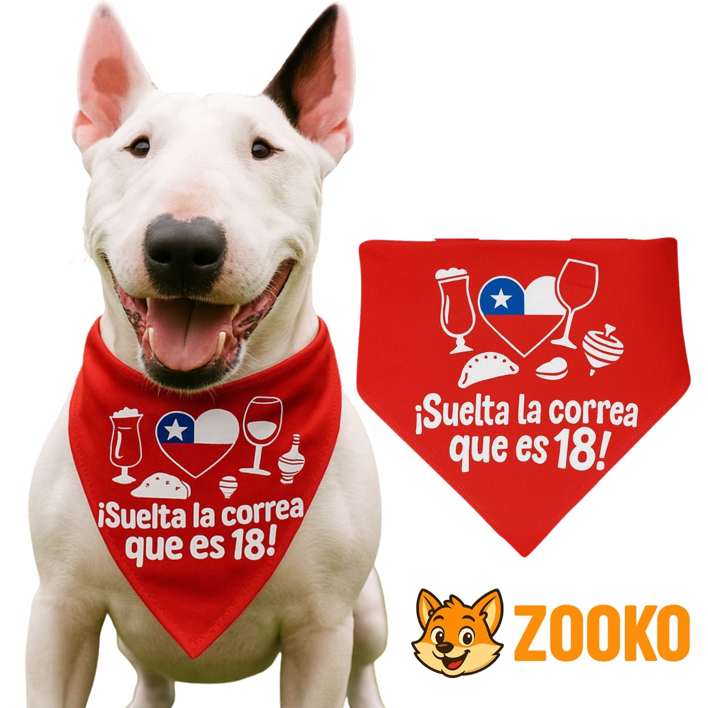 Collar Bandana Fiestas Patrias 18 Chile Mascotas - Zooko