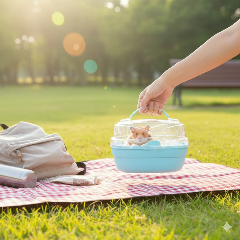 Jaula Transportadora Viaje Para Hámster, Cuy, Erizo, Jerbos