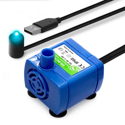 Bomba De Agua Sumergible Luz Led Fuente Bebedero Perro Gato