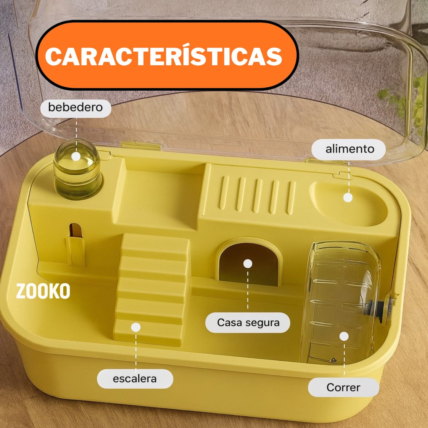 Jaula Acrílica Zooko Para Hámster, Cuy, Erizo, Mascotas