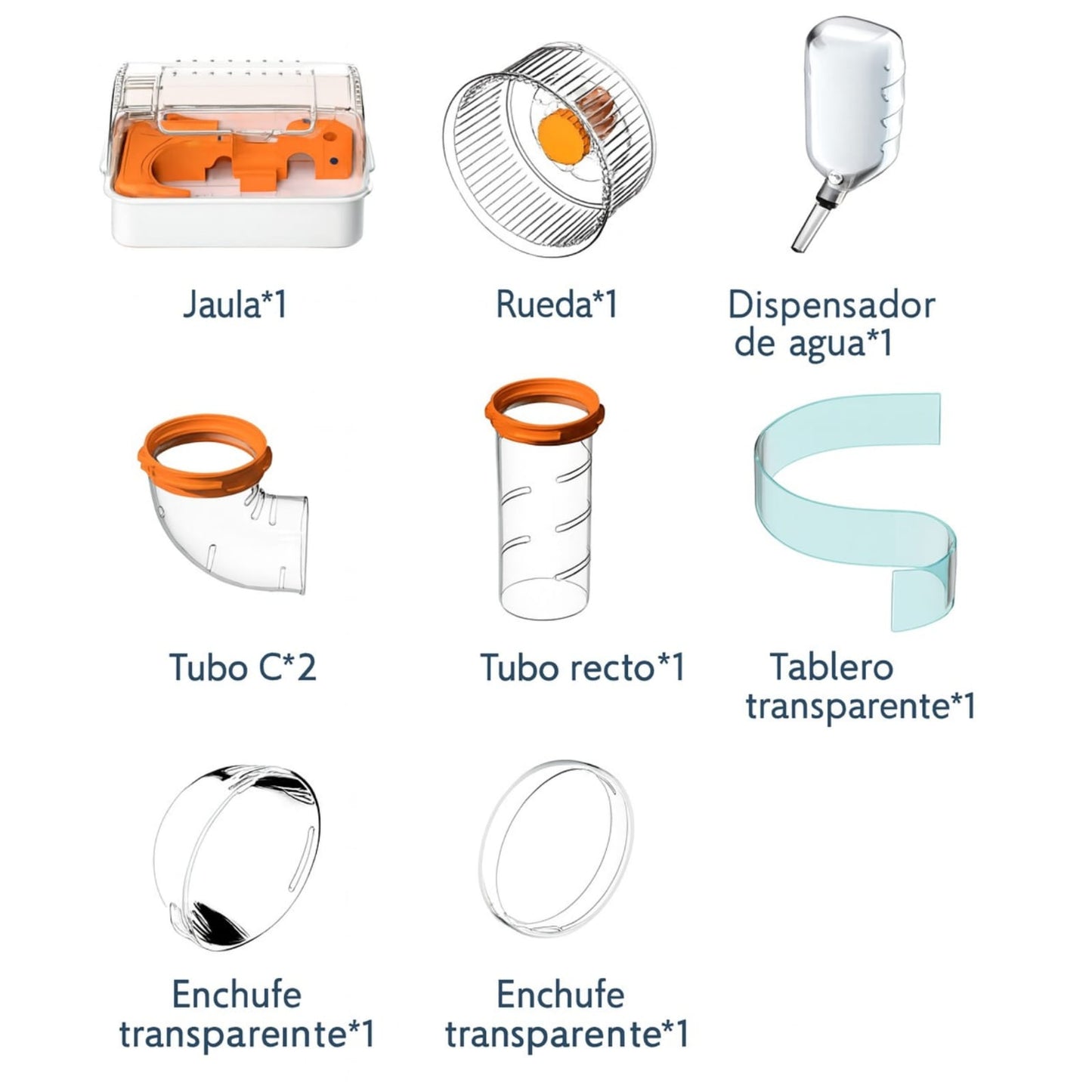Jaula Acrílica Y Tubo Para Hámster, Cuy Erizo Mascotas Zooko