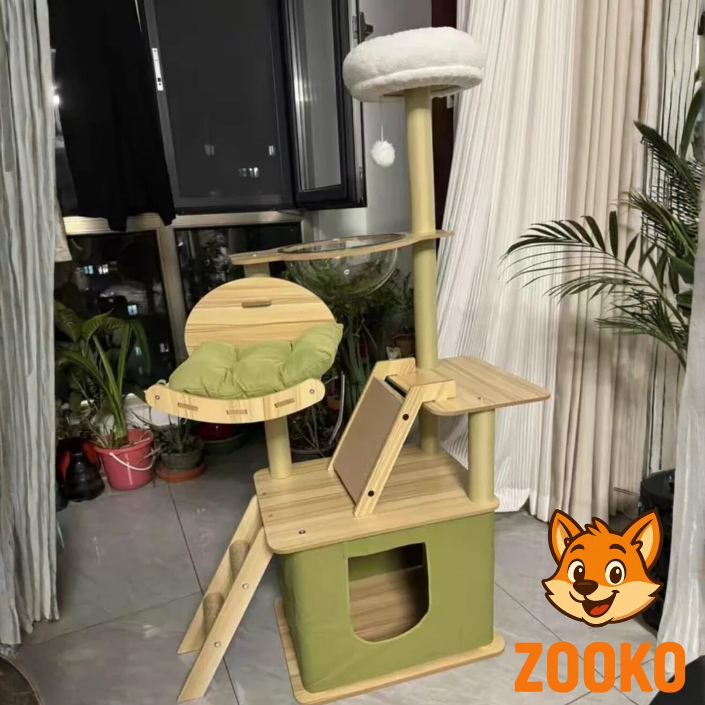 Rascador Para Gatos Torre Con Refugio Interior - Zooko