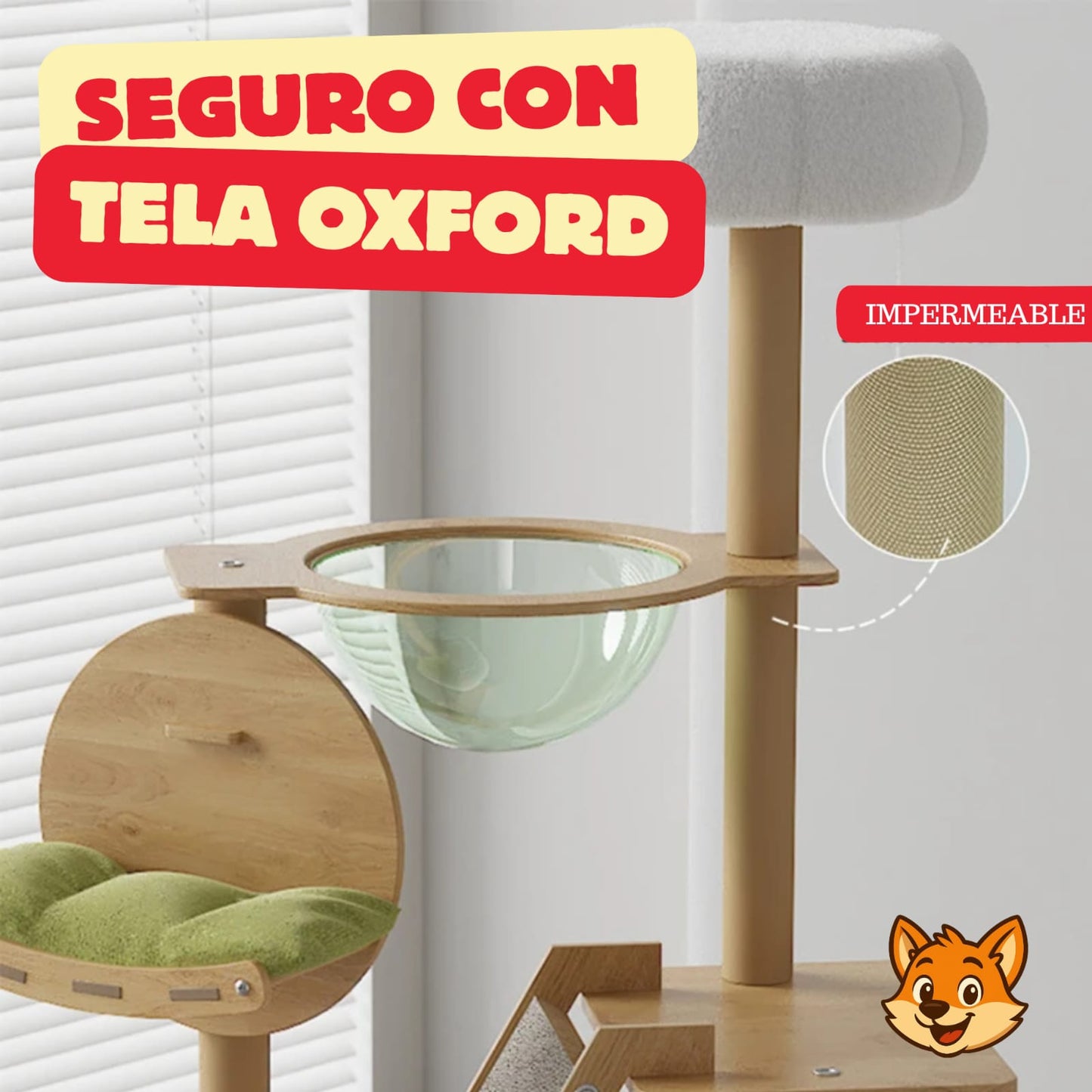 Rascador Para Gatos Torre Con Refugio Interior - Zooko