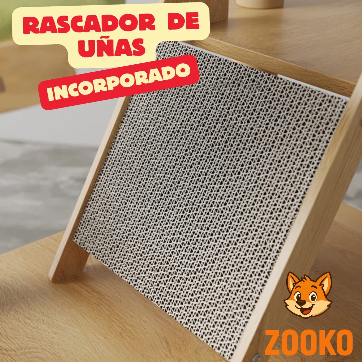 Rascador Para Gatos Torre Con Refugio Interior - Zooko