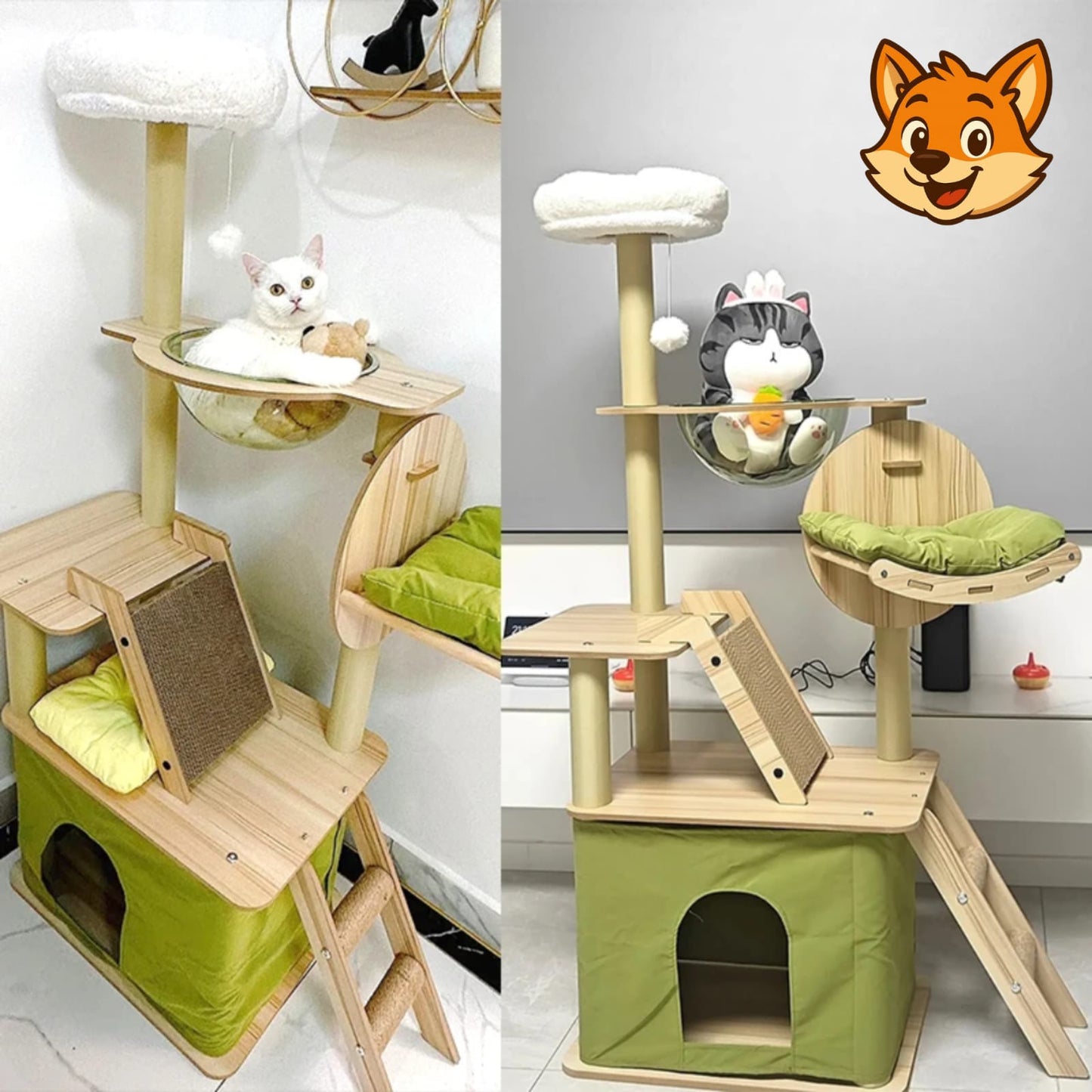 Rascador Para Gatos Torre Con Refugio Interior - Zooko