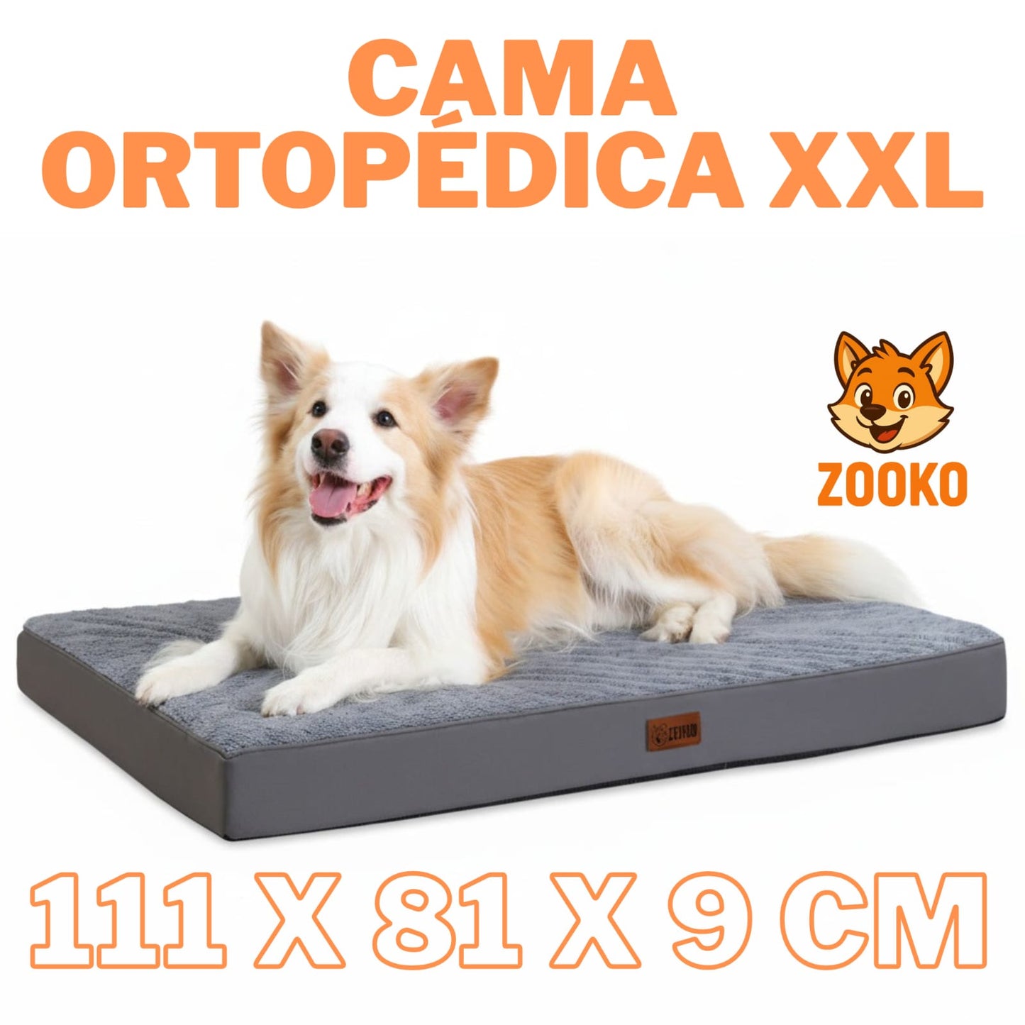 Cama Colchon Ortopedico Antiestres Mascota 111 X 81 Cm Zooko
