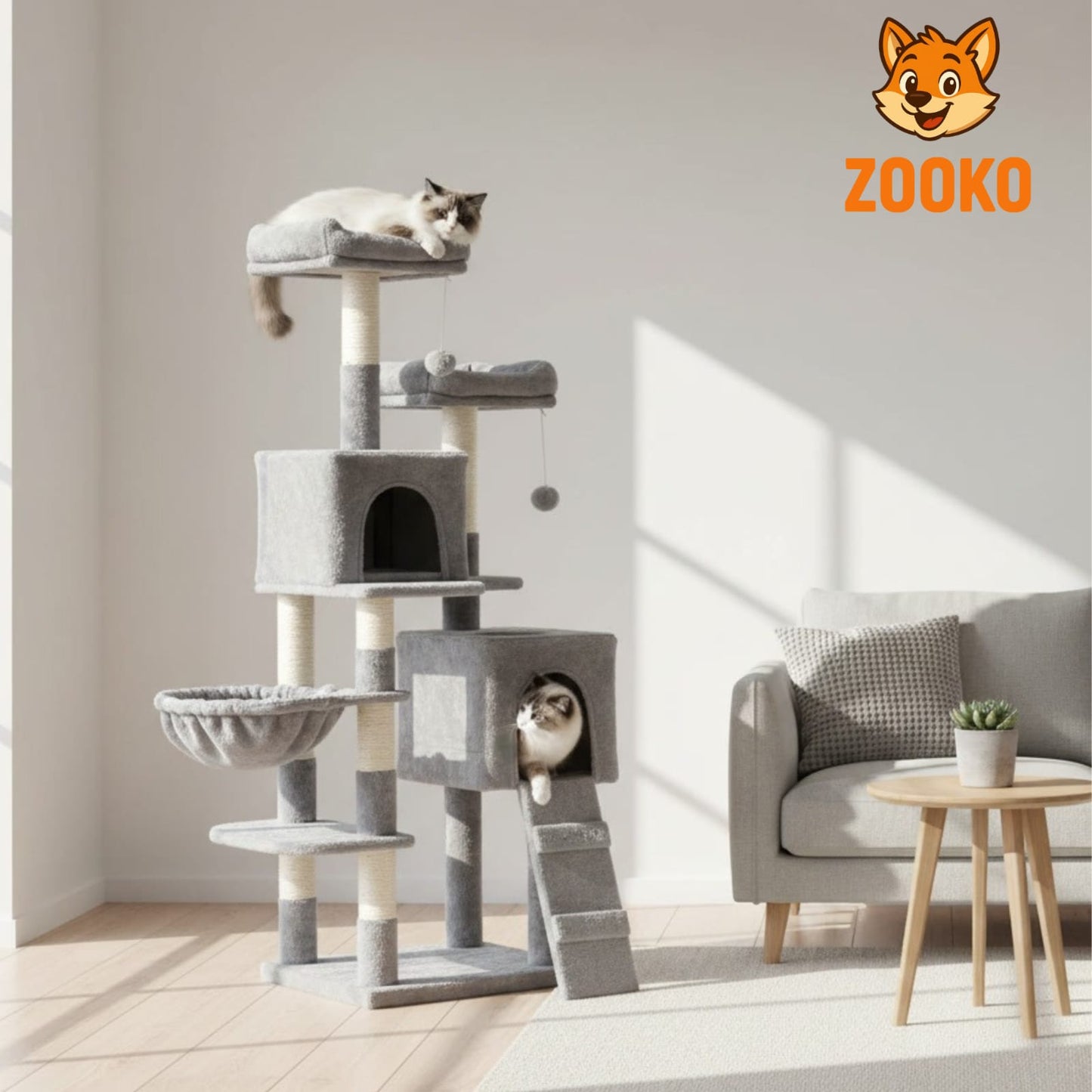 Rascador Para Gatos Torre Skypaws Camas, Refugio Marca Zooko