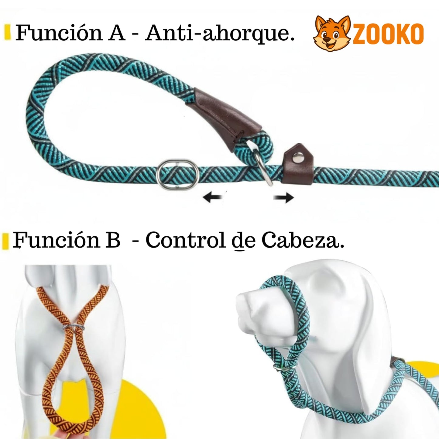 Correa Slip Leash Antitirones Correa Y Collar Perros Zooko